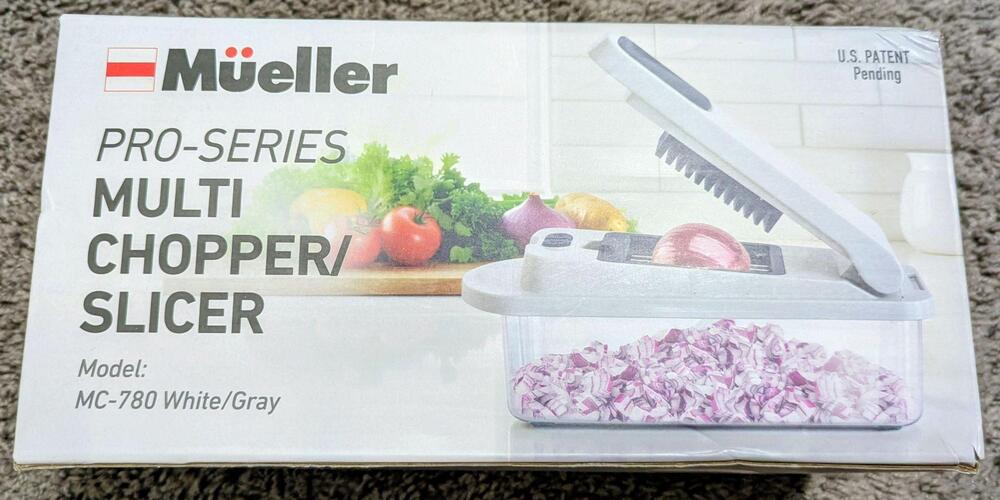 Mueller Pro-Series Multi Chopper Slicer 8 Blade White Gray Vegetable Onion Dicer